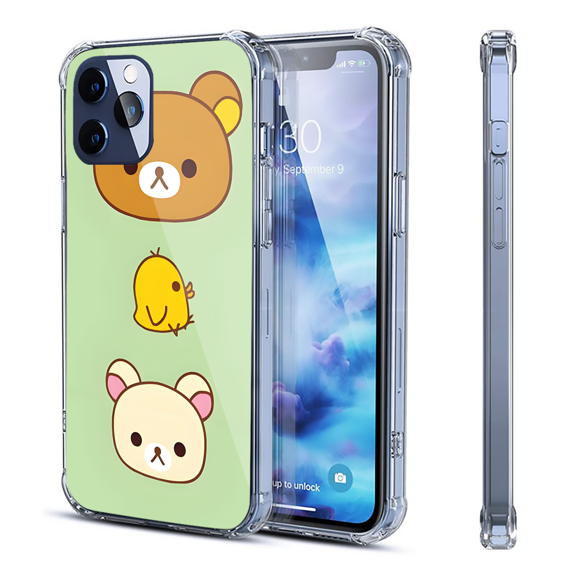 （画像用） リラックマ リラックマ キイロイトリ Rilakkuma Korilakkuma Kiiroitori 【iPhone 12シリーズ対応】透明スマホケース（クリアソフトケース）